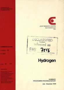 Hydrogen. SUMMARY PROGRAMME PROGRESS REPORT July - December 1979