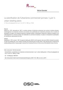 La planification de l urbanisme commercial lyonnais / Lyon  s urban retailing plans - article ; n°2 ; vol.64, pg 79-86