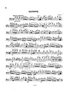 Partition de violoncelle, Gavotte, B♭ major, Leclair, Jean-Marie