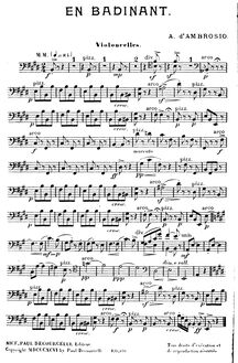Partition violoncelles, En Badinant, E Major, D Ambrosio, Alfredo
