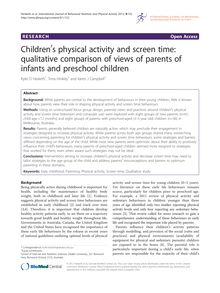 Children′s physical activity and screen time: qualitative comparison of views of parents of infants and preschool children