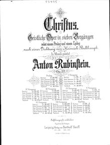 Partition Prologue, Christus, Op.117, Rubinstein, Anton