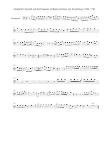 Partition Trombone 2, Sonata en A, A major, Speer, Georg Daniel