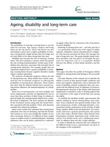 Ageing, disability and long-term care