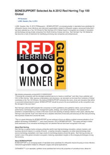 BONESUPPORT Selected As A 2012 Red Herring Top 100 Global