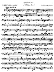 Partition violoncelles / Basses, Symphony No.1 en C, Op.21, C major