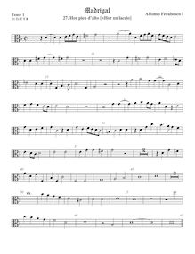 Partition ténor viole de gambe 1, alto clef, Madrigali a 5 voci, Libro 1