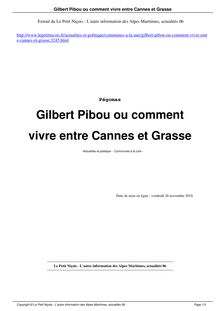 Gilbert Pibou ou comment vivre entre Cannes et Grasse