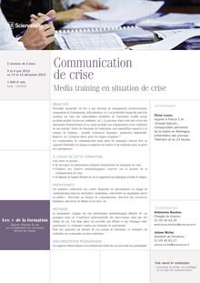 Communication de crise - Media training en situation de crise