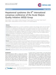 Hepatorenal syndrome: the 8thinternational consensus conference of the Acute Dialysis Quality Initiative (ADQI) Group