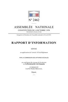 Rapport d information déposé (...) par la Commission des affaires sociales en conclusion des travaux de la missionsur la flexisécurité à la française
