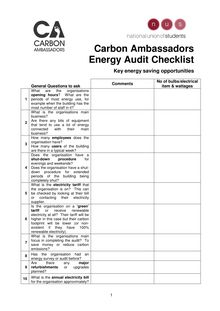 20091020 General Audit Checklist FINAL