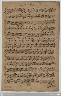Partition parties pour violon et Basso continuo, Sinfonia en C major, RV 192