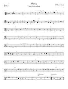 Partition ténor viole de gambe 2, alto clef, Constant Penelope, Byrd, William