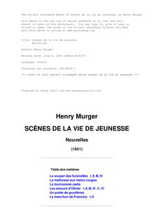 Scènes de la vie de jeunesse par Henri Murger