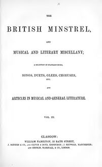 Partition Volume 3, pour British Minstrel, et Musical et Literary Miscellany