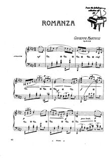 Partition No. , Romanza, 4 Piano pièces, Martucci, Giuseppe