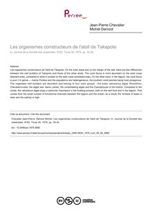 Les organismes constructeurs de l atoll de Takapoto - article ; n°62 ; vol.35, pg 30-34