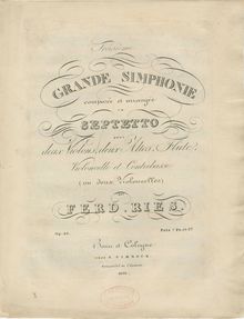 Partition parties complètes, Symphony No.3, E♭ major, Ries, Ferdinand