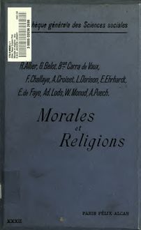 Morales et religions; leçons professées à l école des hautes études sociales