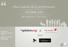 OpinionWay : Observatoire de la performance des PME-ETI  28ème édition – Juin 2013
