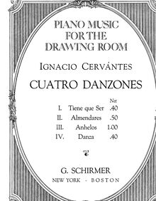 Partition No.4 Danza, Cuatro Danzones, Cervantes, Ignacio