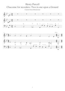 Partition Partial Score (TB enregistrements et basse instrument), Dioclesian, Z.627