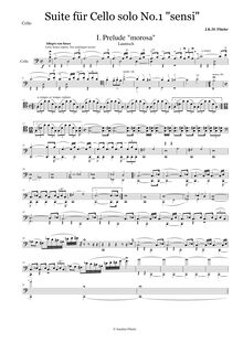 Partition complète of all mouvements,  No.1 pour Solo violoncelle