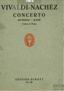 Partition de violon, violon Concerto en G minor, RV 317