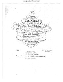 Partition de violon, Premier Air Varie, Artôt, Alexandre Joseph