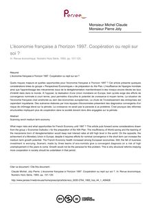L économie française à l horizon 1997. Coopération ou repli sur soi ? - article ; n°1 ; vol.44, pg 101-120