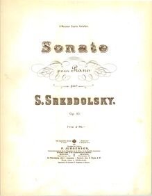 Partition couverture couleur, Piano Sonata No.1, G minor, Srebdolskii, Sergei