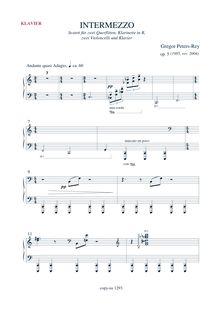 Partition Klavier / Piano, Intermezzo, Peters-Rey, Gregor