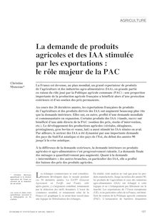 La demande de produits agricoles et des IAA stimulée par les exportations : le rôle majeur de la PAC