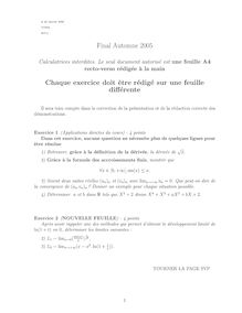 UTBM bases d algebre et d analyse 2005 tc