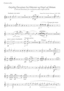 Partition cor 1/2 (E♭), Gejstlig Ouverture pour Orkester og Orgel ad libitum