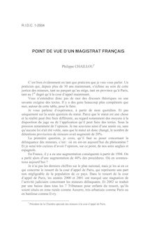 Point de vue d’un magistrat français - article ; n°1 ; vol.56, pg 181-185