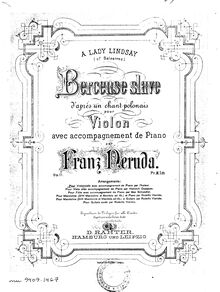 Partition de piano et partition de violoncelle, Berceuse slave, Op.11