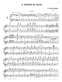 Partition flûte 1/2 (2 aussi Piccolo), violon Concerto No.3, B minor