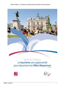 Actes du colloque  Le tourisme, une opportunité pour dynamiser ...