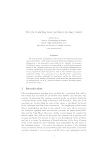 On the standing wave problem in deep water