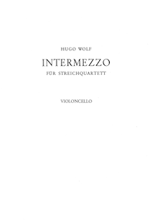Partition violoncelle, Intermezzo, E♭ major, Wolf, Hugo
