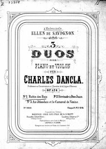 Partition violon, 3 Duos, Dancla, Charles