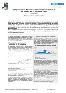 Conjoncture en Aquitaine : l’emploi salarié continue de baisser au 4e trimestre 2011  