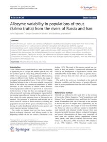 Allozyme variability in populations of trout (Salmo trutta) from the rivers of Russia and Iran