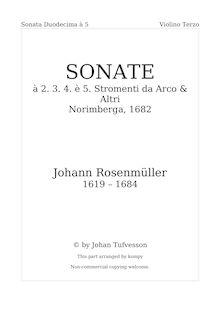 Partition Alternate parties(violons III = viole de gambe I, Octave violon/ Violotta = altos II), Sonatae à 2,3,4 è 5 stromenti da arco et altri par Johann Rosenmüller