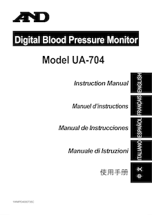 Notice Moniteur de tension artérielle A&D  UA-704