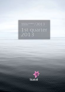 Statoil Report – Financial statements and review 1st quarter 2013