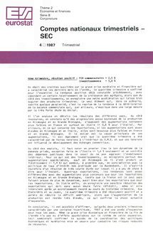 Comptes nationaux trimestriels - SEC. 4 1987 Trimestriel