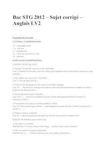 Bac 2012 STG Anglais LV2 Corrige